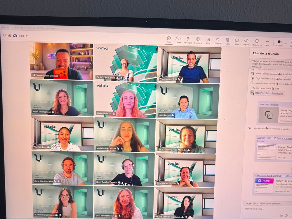 Módulo 12 del programa de IA impartido a Ubimia por videoconferencia