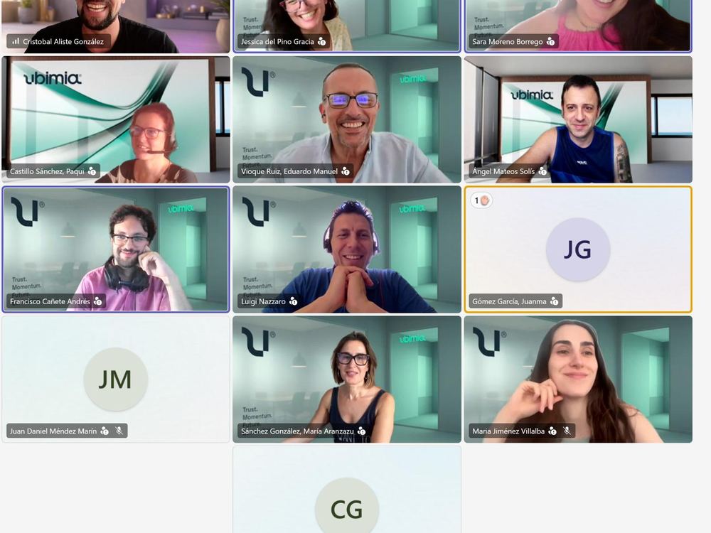 Sesión en aula virtual con el equipo de Ubimia